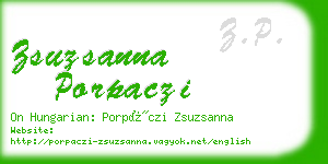 zsuzsanna porpaczi business card